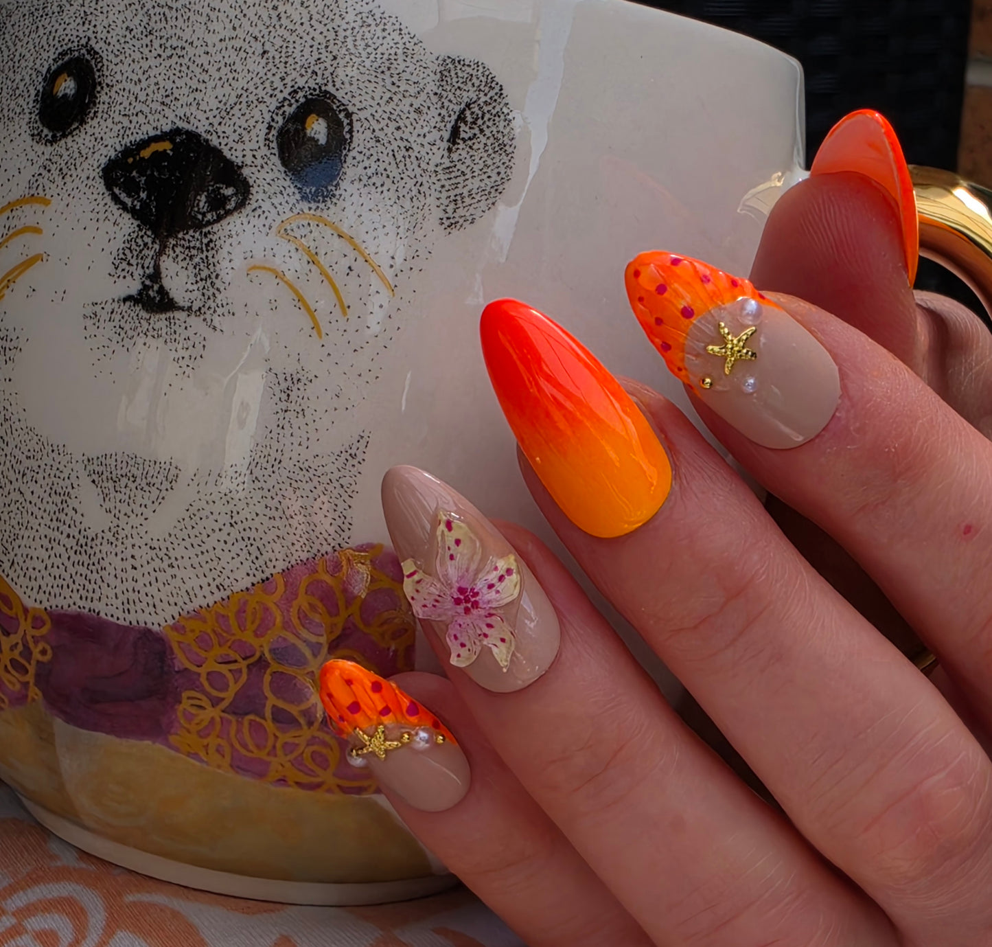 Neon orange ombre