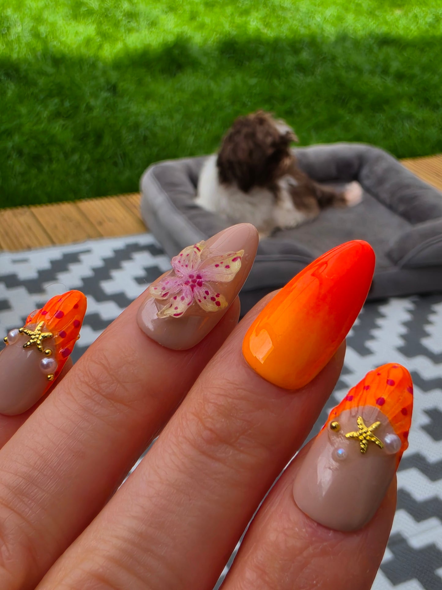 Neon orange ombre