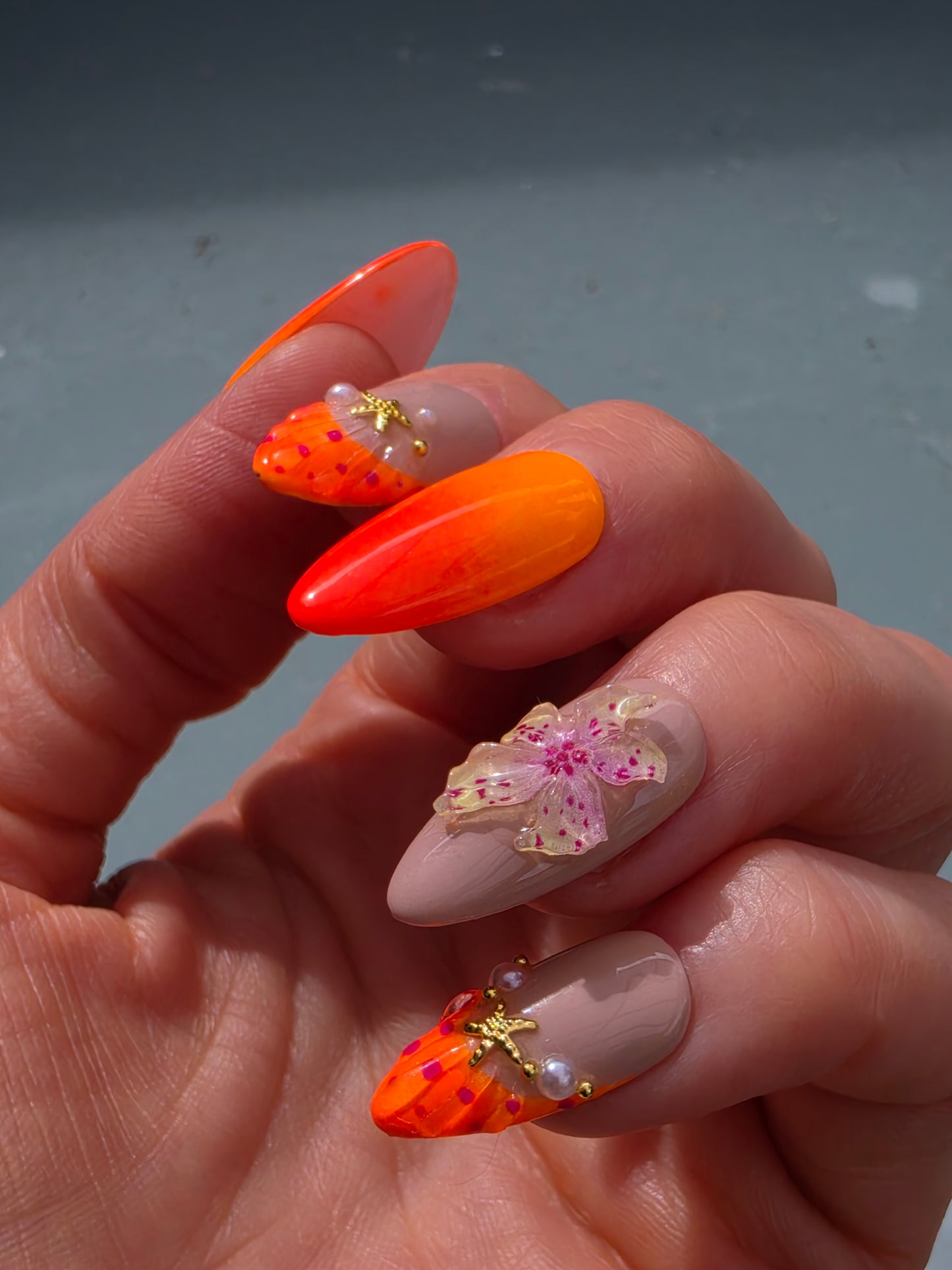 Neon orange ombre