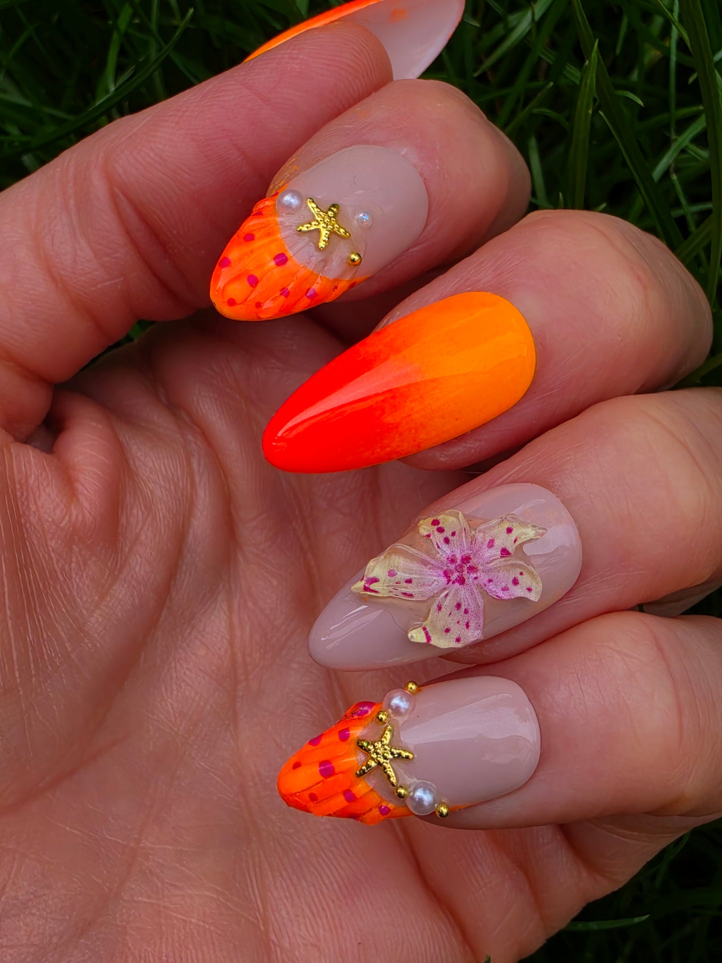 Neon orange ombre