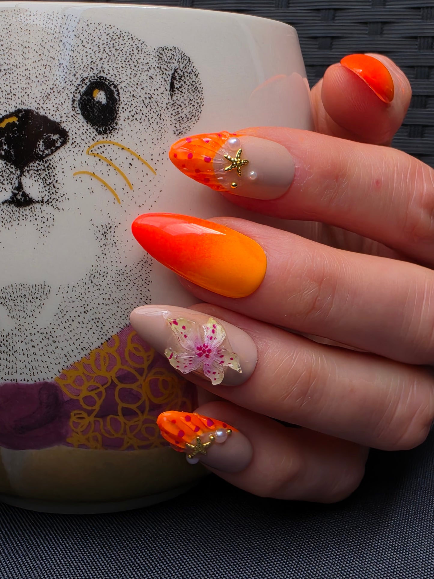 Neon orange ombre